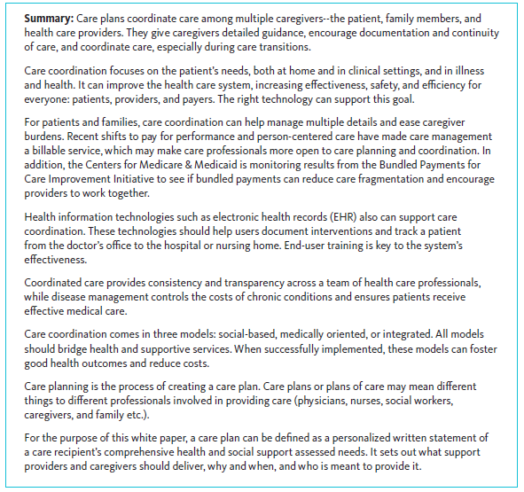 Shared Care Planning And Coordination For Long Term And Post