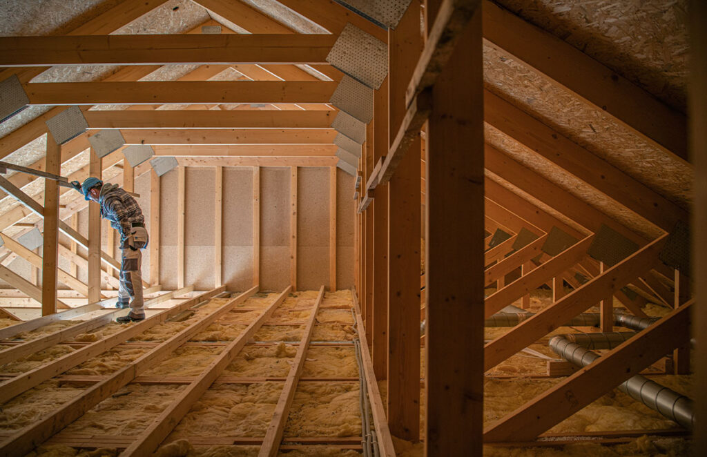 attic wooden roof construction covering the house 1200 776